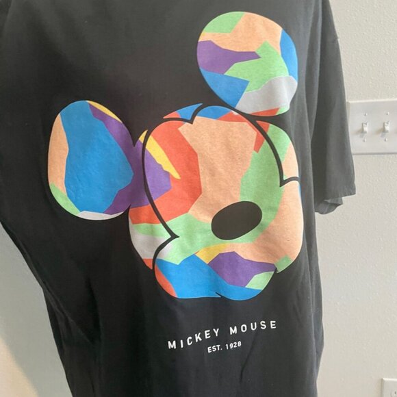 NEFF DISNEY BLACK T-SHIRT COLORFUL MICKEY MOUSE HEAD SIZE XXL KAWAII EMO - Picture 7 of 16
